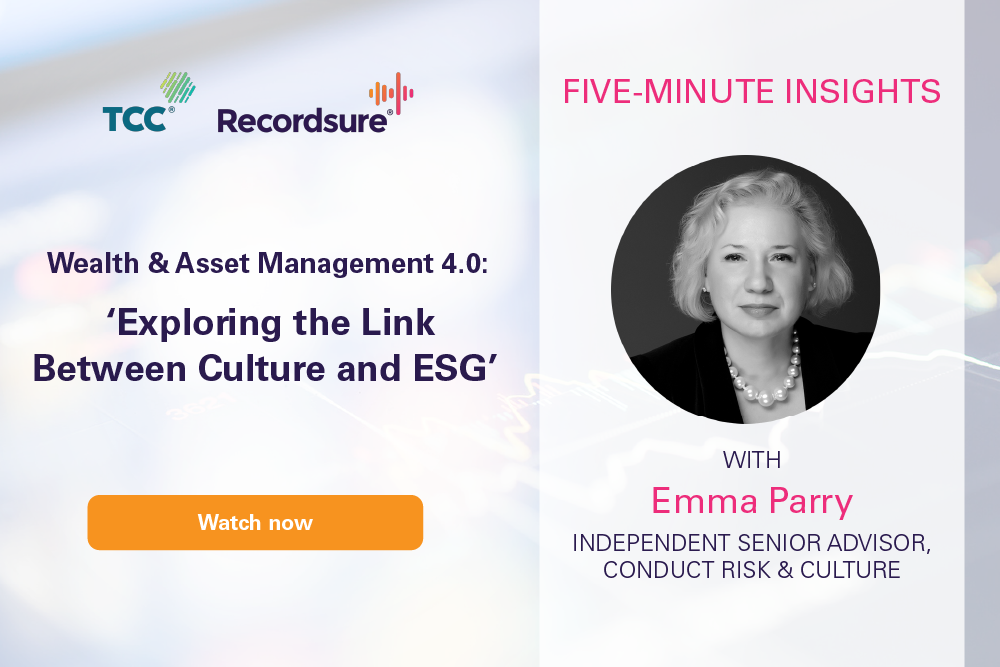 Five-Minute Insights tile for Exploring the Link Between Culture and ESG, with a portrait of Emma Parry