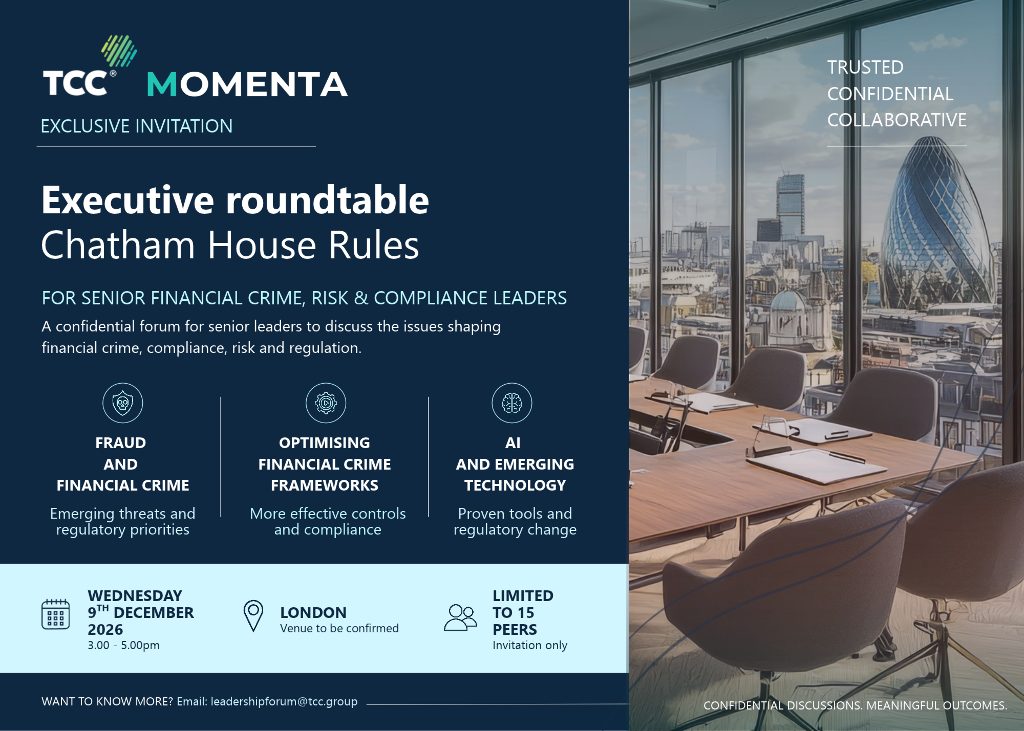 Invitation for the TCC Executive Roundtable in London on 9 December 2026