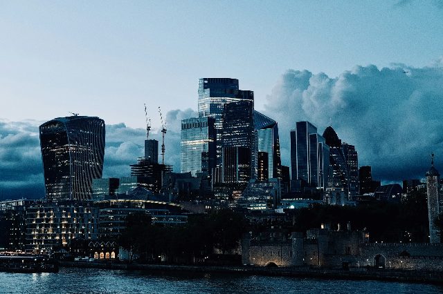City of London skyline at dusk