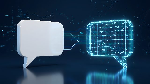 AI wireframe speech bubble
