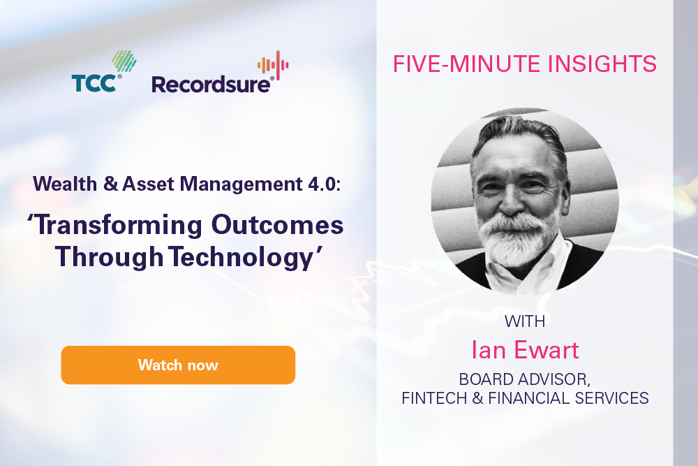 Five-Minute Insights tile for Transforming Outcomes Through Technology, with a portrait of board advisor Ian Ewart