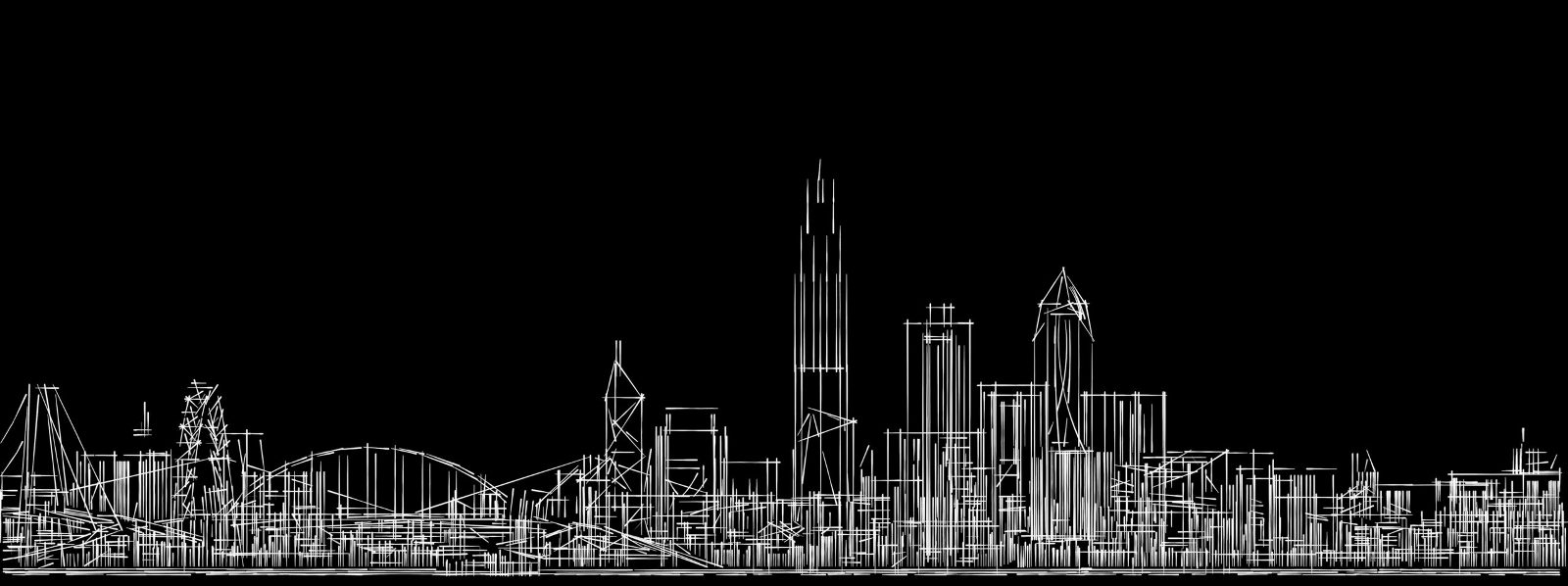 City skyline at dusk